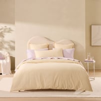 Relaxed Linen Look Butter Quilt Cover Set + Separates