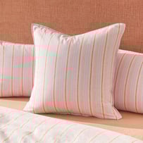 Vintage Washed Linen Cotton Summer Stripe Lilac Pillowcases