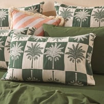 Bangalow Palm Green Jacquard Pillowcases