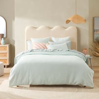 Portsea Blue Stripe Waffle Quilt Cover Set + Separates
