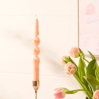 Goldie Peach Taper Candles 3 Pack