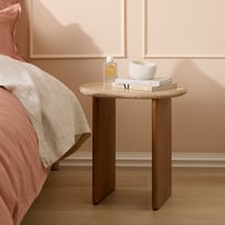 Travertine Chestnut Side Table