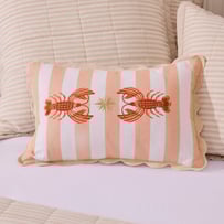 Italian Vacay Pink Lobster Cushion