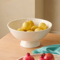 Sicily Capiz Ivory Starburst Pedestal Bowl