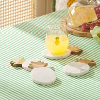 Pineapple White & Natural Marble Coaster Pack of 4