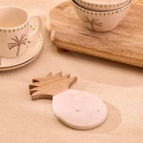 Pineapple White & Natural Marble Trivet