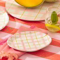 Edie Pink Check Small Platter