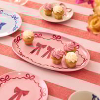 Bella Bow Red Oval Platter