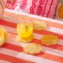 Calypso Matte Peach Scalloped Resin Coasters Set of 4