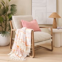 Aspen Pink Wave Fleece Tassel Throw