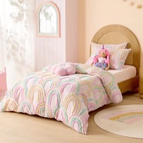 Ruby Tufted Rainbow Quilt Cover Set 