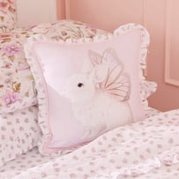 Fleur Harris Soft Pink Flutterbunny Ruffle Cushion