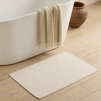 European Collection White & Natural Bath Mat
