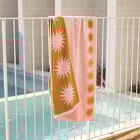 Broome Pink Luxe Velour Beach Towel