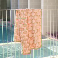 Apricot Orange Palm Terry Textured Beach Towel