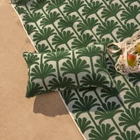 Green Palm Inflatable Beach Pillow
