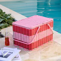 Eden Pink & Red Picnic Basket