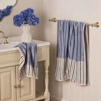 Preston Blue Reversible Stripe Towel Range