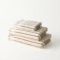 European Gabriella Natural & Black Turkish Cotton Towel Range