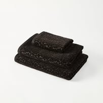 Leopard Black Textured Towel Range
