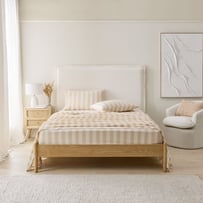 Stonewashed Cotton Natural Block Stripe Sheet Set