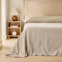 Noa Black & Natural Stripe Bedcover Separates