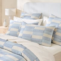 Sirena Blue Jacquard Quilted Pillowcases