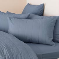 Stonewashed Cotton Bluestone Quilted Pillowcases