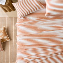 Printed Percale Cork & Natural Sheet Set