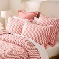 Bodhi Tomato Stripe Quilted Pillowcases