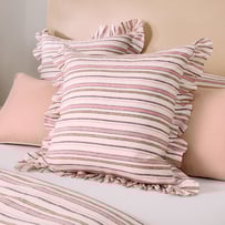 Linen Cotton Harlow Stripe Ruffle Pillowcase