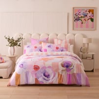 Jade Fisher Tall Poppies Pink Quilt Cover Set + Separates
