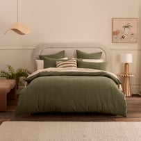 Ribbed Jersey Olive Quilt Cover Separates