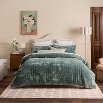 Cliveden Cypress Velvet Quilted Quilt Cover Separates