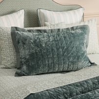 Cliveden Cypress Velvet Quilted Pillowcases