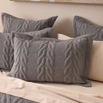 Wells Grey Marle Quilted Jersey Pillowcases