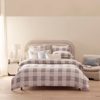 Finn Storm Blue Check Quilt Cover Set + Separates