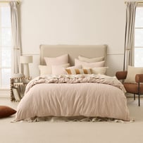 Stonewashed Printed Cotton Piped Earth Stripe Quilt Cover Separates