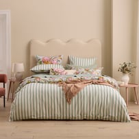 Margot Soft Green Native Floral Quilt Cover Set + Separates