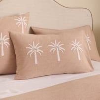Byron Clay Palm Embroidered Pillowcases