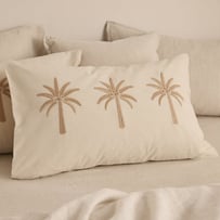 Byron Natural Palm Embroidered Pillowcases