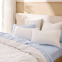 Byron Palm White Embroidered Quilt Cover Separates