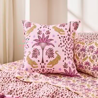 Sweet Dreams Leopard Palm Pink Pillowcase