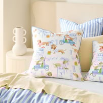 Riviera Dachshund Blue Pillowcases