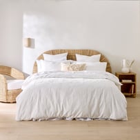 Mana Wave White Embroidered Quilt Cover Separates