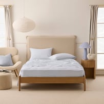 Relaxed Linen Look Ice Blue Sheet Set