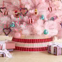 Festive Red & White Stripe Tree Skirt