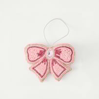 Pink Bow Beaded Decoration
