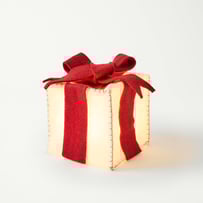 Red & White Large Felt Gift Box with LED Lights