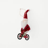 Red & White Cycling Santa Felted Friend